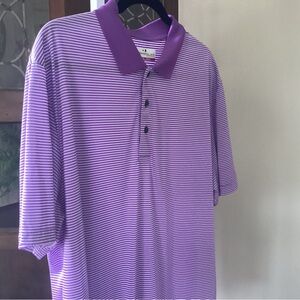 Grand Slam Purple Striped Men's Polo Shirt